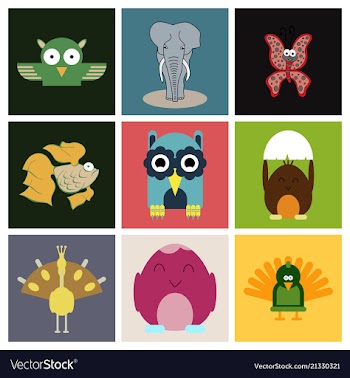 Cartoon cute animals for baby card and invitation vector image