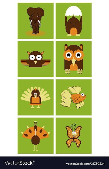 Cartoon cute animals for baby card and invitation vector image