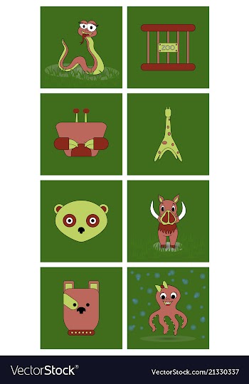 Cartoon cute animals for baby card and invitation vector image