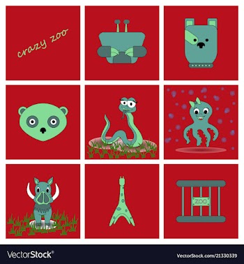 Cartoon cute animals for baby card and invitation vector image