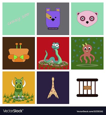 Cartoon cute animals for baby card and invitation vector image