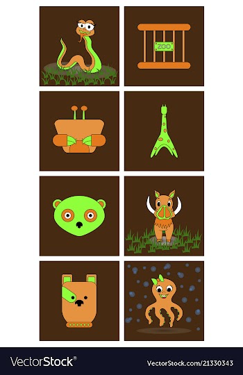 Cartoon cute animals for baby card and invitation vector image
