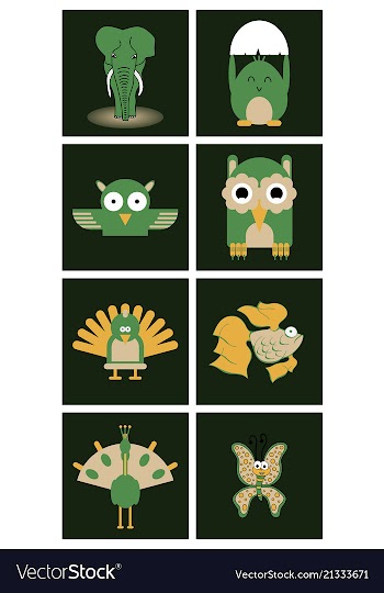 Cartoon cute animals for baby card and invitation vector image