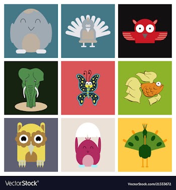 Cartoon cute animals for baby card and invitation vector image