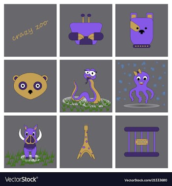 Cartoon cute animals for baby card and invitation vector image
