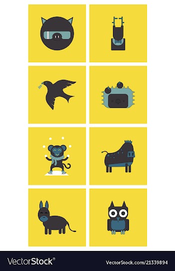 Cartoon cute animals for baby card and invitation vector image