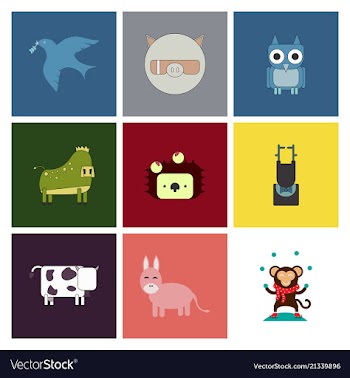 Cartoon cute animals for baby card and invitation vector image