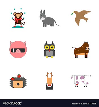 Cartoon cute animals for baby card and invitation vector image