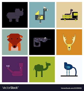Cartoon cute animals for baby card and invitation vector image