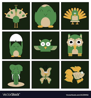 Cartoon cute animals for baby card and invitation vector image
