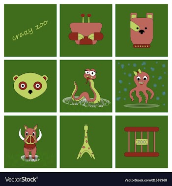 Cartoon cute animals for baby card and invitation vector image