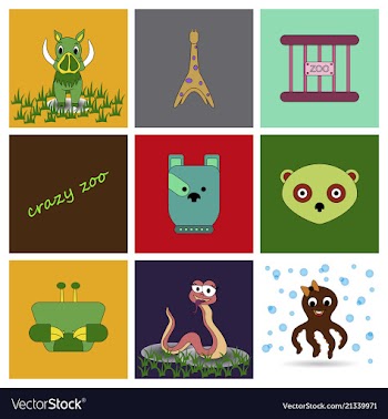 Cartoon cute animals for baby card and invitation vector image
