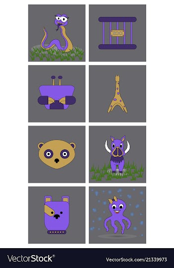Cartoon cute animals for baby card and invitation vector image