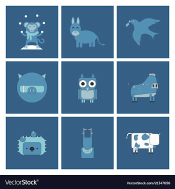 Cartoon cute animals for baby card and invitation vector image