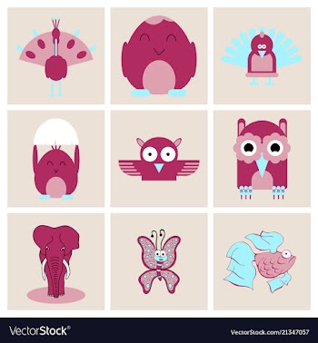 Cartoon cute animals for baby card and invitation vector image