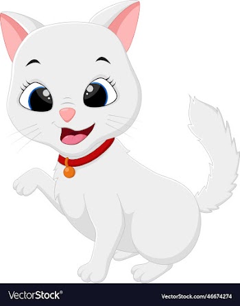 cartoon cute cat isolated on white background