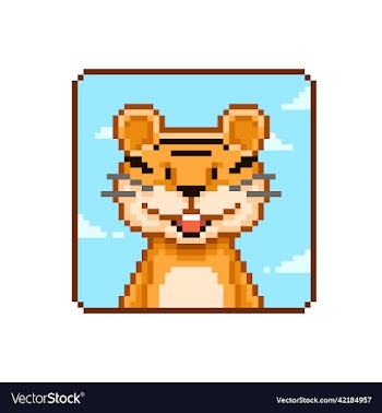 cartoon cute funny tiger portrait