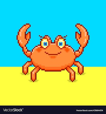 cartoon cute smiling eyelash crab
