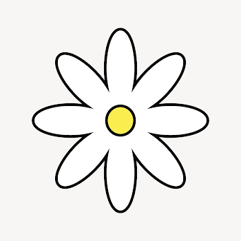 Cartoon daisy clip art, cute | Free Photo - rawpixel