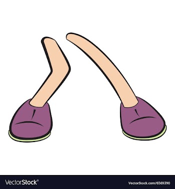  					Cartoon dancing feet sign vector image														