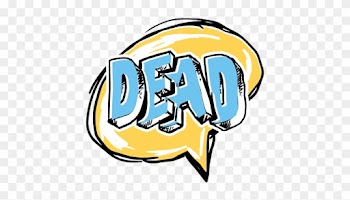 Cartoon Dead Slang Word Transparent Background - Dead Cartoon Word