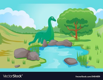 Cartoon dinosaur vector image
