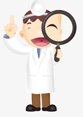 Cartoon Doctor Holding A Magnifying Glass, Cartoon Vector, Doctor ...