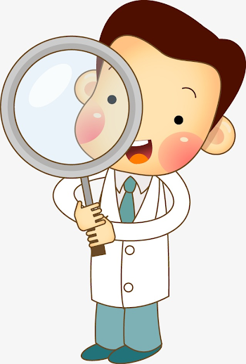 Cartoon Doctor Holding A Magnifying Glass, Cartoon Vector, Doctor ...