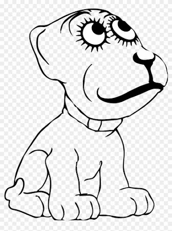 Cartoon Dog 1 Black White Line Art Tattoo Tatoo Svg - Purple Dog Png