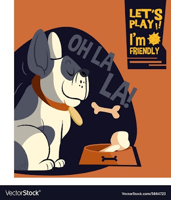 Cartoon dog flat style design vector image