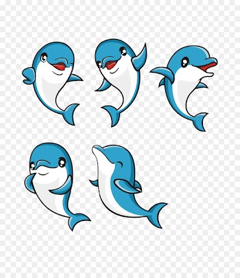 Cartoon Dolphin Clip art - Blue cute dolphins 
