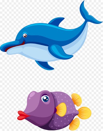 Cartoon Dolphin - Vector Dolphins 
