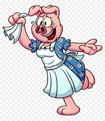 Cartoon Domestic Pig Clip Art - Girl Cartoon Pig