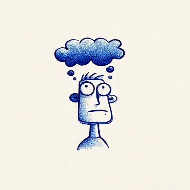 Cartoon Doodle of Cognitive Dissonance Cartoon Doodle of Cognitive Dissonance