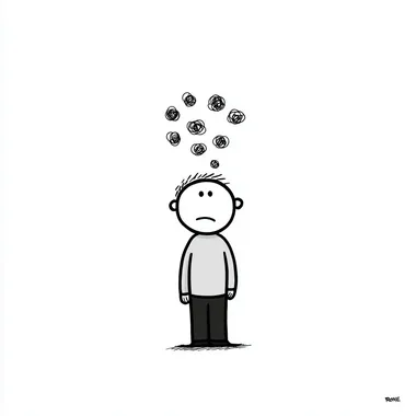 Cartoon Doodle of Cognitive Dissonance Cartoon Doodle of Cognitive Dissonance