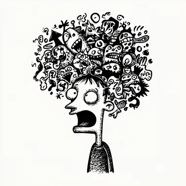 Cartoon Doodle of Cognitive Dissonance Cartoon Doodle of Cognitive Dissonance