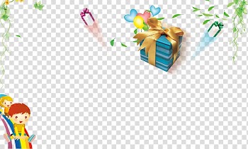 Cartoon Drawing Child, Cartoon child tree gift box decoration background transparent background PNG clipart