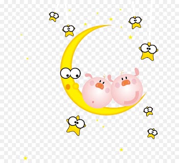 Cartoon Drawing Moon - Cartoon cute moon star 