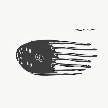 Cartoon drawing of a jellyfish | Free stock vector - 47049