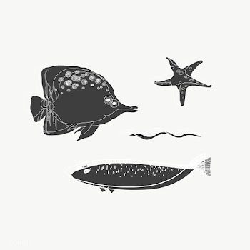 Cartoon drawing of sea creatures | Free stock vector - 47050