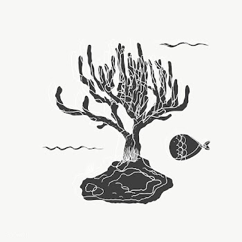 Cartoon drawing of sea plant and fish | Free stock vector - 47039