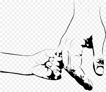 Cartoon Drawing - Thanksgiving Father's Day Hand in Hand 