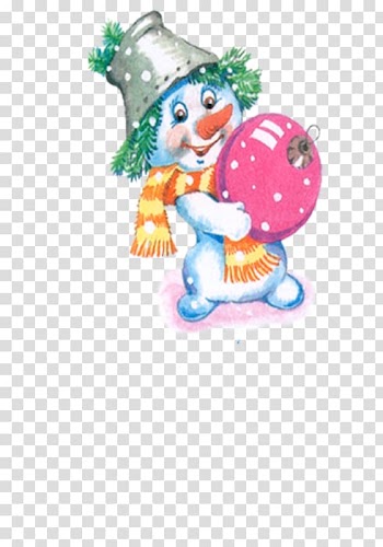 Cartoon Drawing Watercolor painting Snowman, snowman transparent background PNG clipart