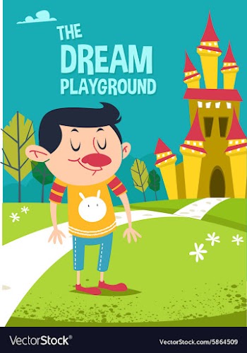 Cartoon dream playground vector image