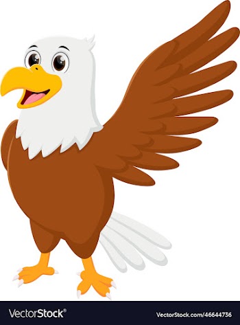 cartoon eagle isolated on white background