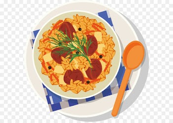 Cartoon egg fried rice vector 