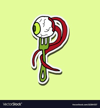 Cartoon eye on background vector image