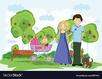 Cartoon family background vector image