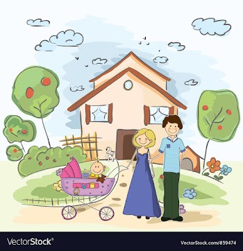 Cartoon family background vector image