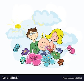Cartoon family vector image